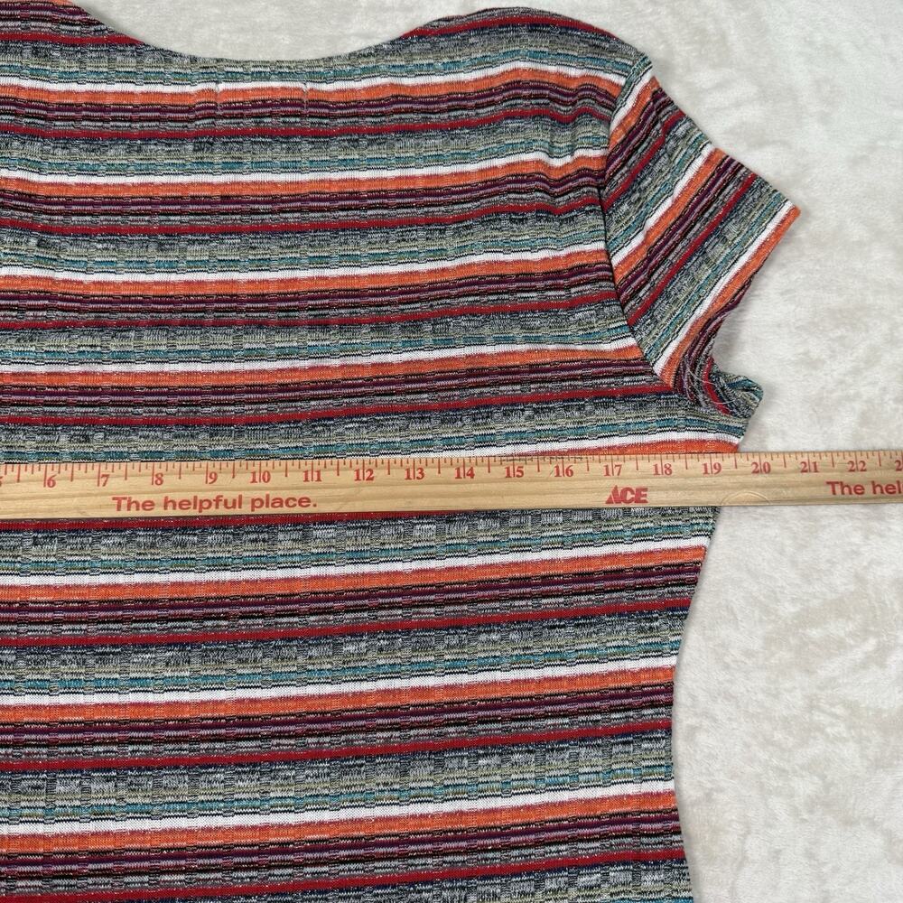 Revolve Privacy Please Women's Mini Dress XL Striped Metallic Ribbed - Picture 6 of 9